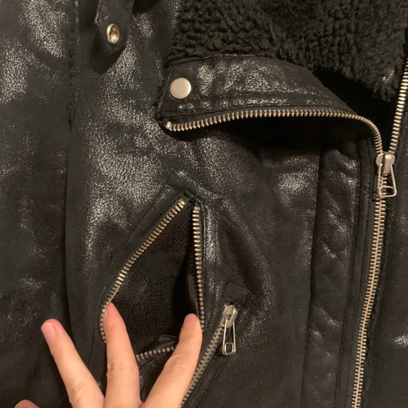 Mango Faux Fur Biker Jacket - Picture 13 of 14